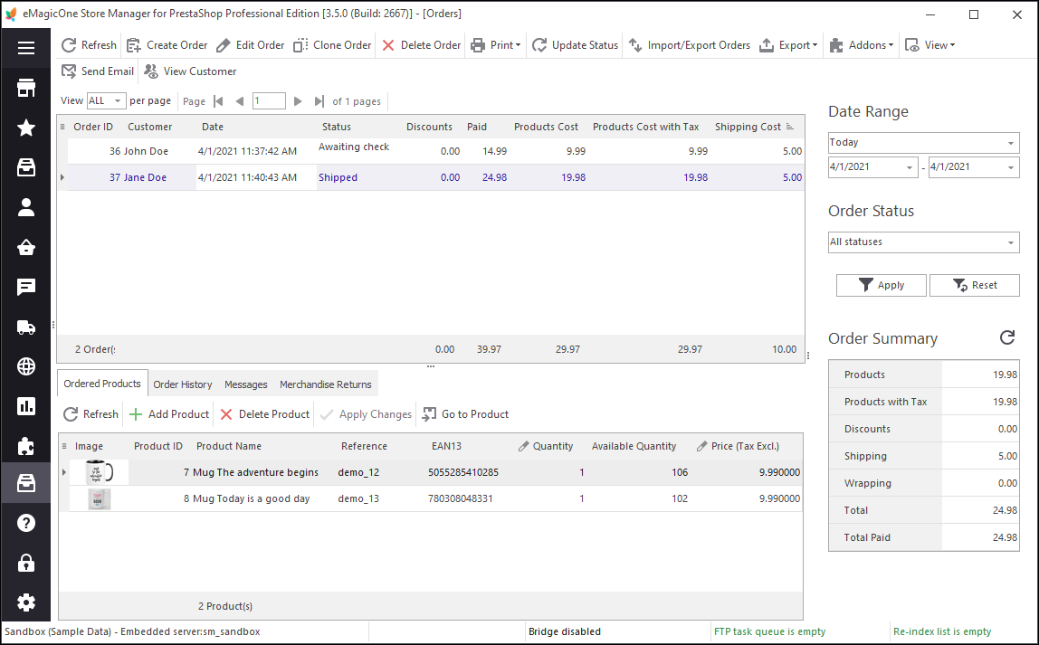 Gestion des Commandes