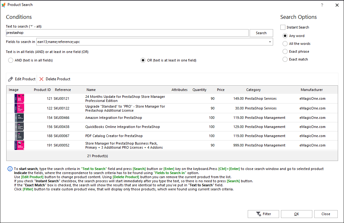 Personalize Grid and Search