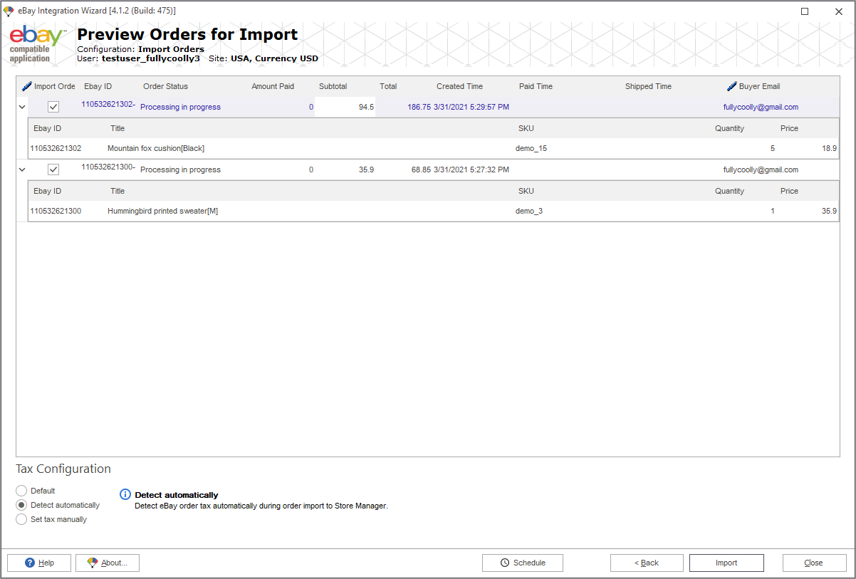 Preview eBay Orders Before Import