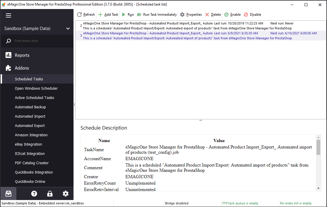 Schedule synchronization