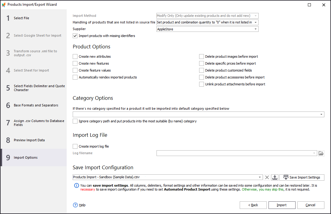 Load supplier data remotely