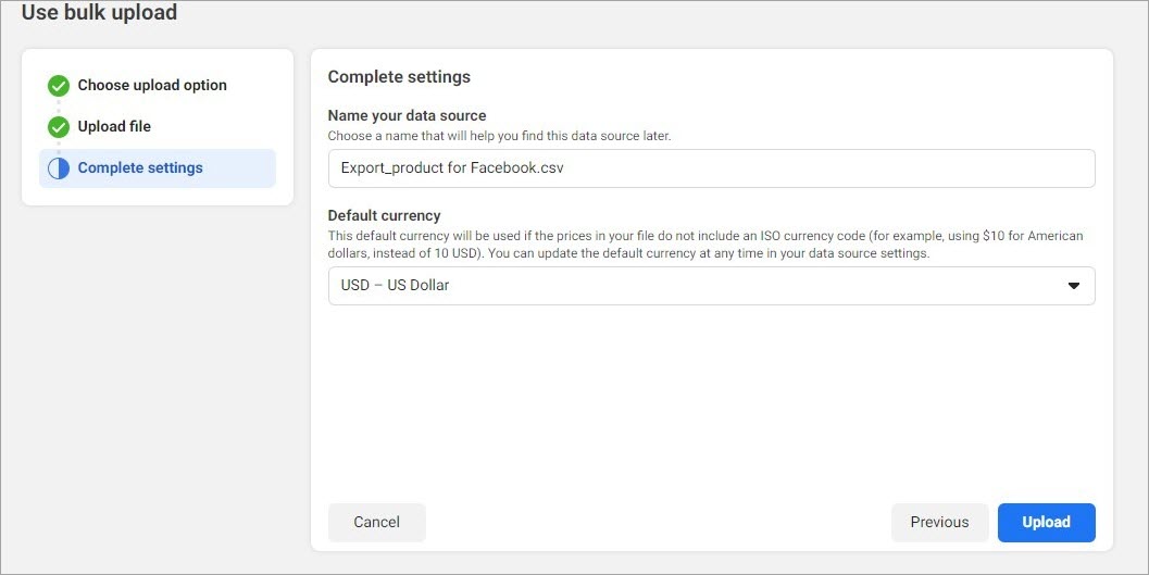 Complete the Settings