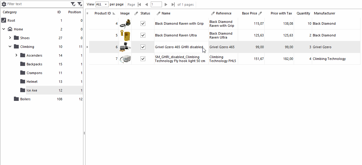 Edit PrestaShop product data in the grid Edit PrestaShop product data in the grid