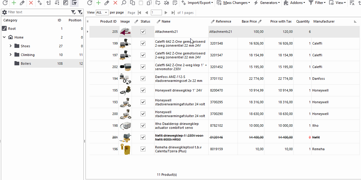 Use keyboard and shortcuts to manipulate PrestaShop data with Store Manager