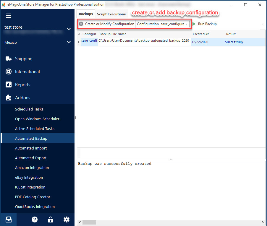 Add Backup Configuration in Automated Backup Addon Add Backup Configuration in Automated Backup Addon with Store Manager