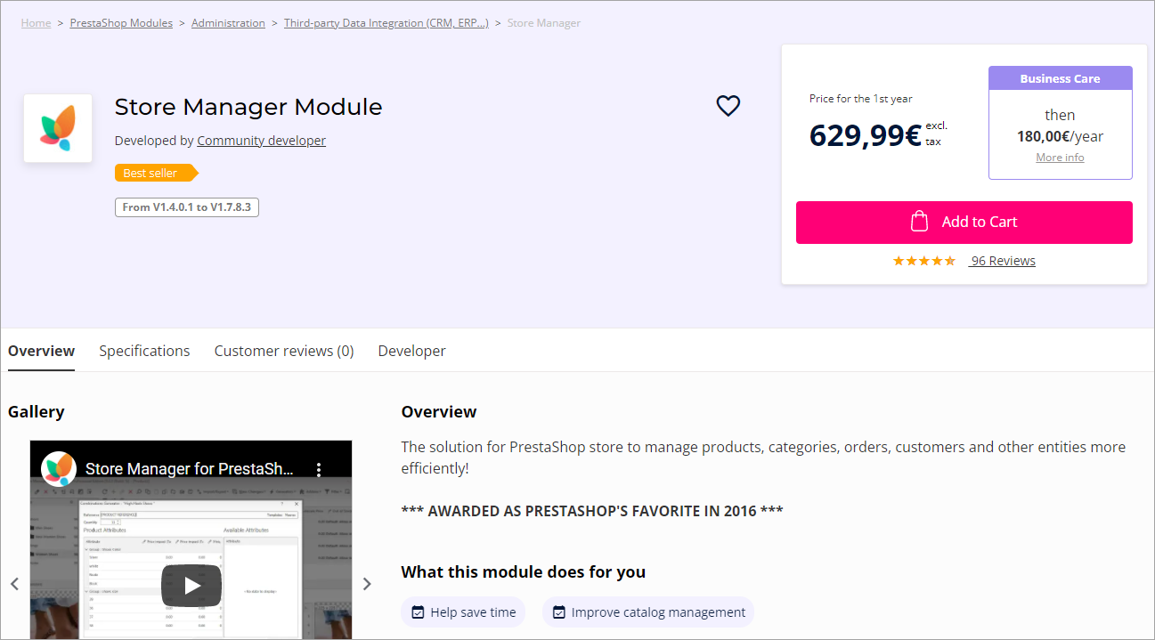 Store Manage for PrestaShop on the Addons Marketplace