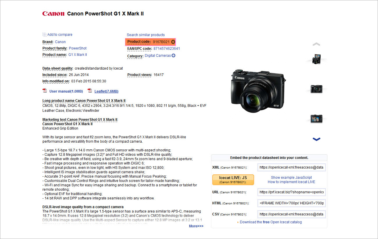 ICEcat-Product-Page