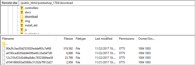 PrestaShop Attached Files PrestaShop Attached Files Folder