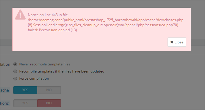 error-message-when-prestashop-debug-mode-is-enabled
