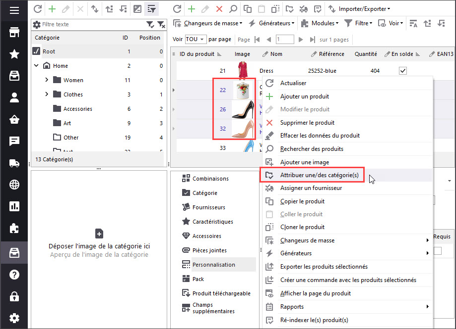 Assign Categories to Selected PrestaShop Products