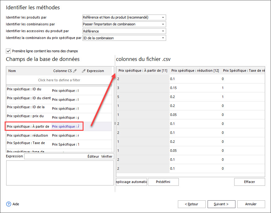 Assign Specific Price Fields during PrestaShop Import
