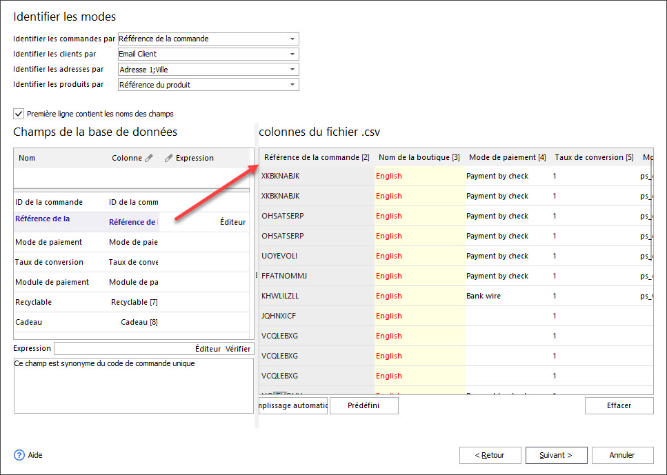 Associate Fields For PrestaShop Order Import