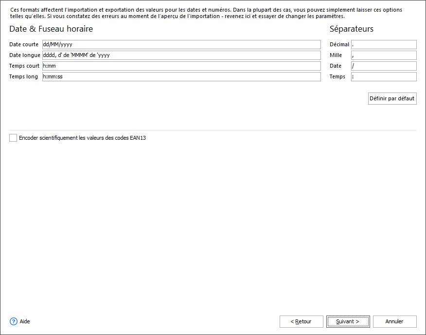 Base Formats And Separators Step During PrestaShop Product Import