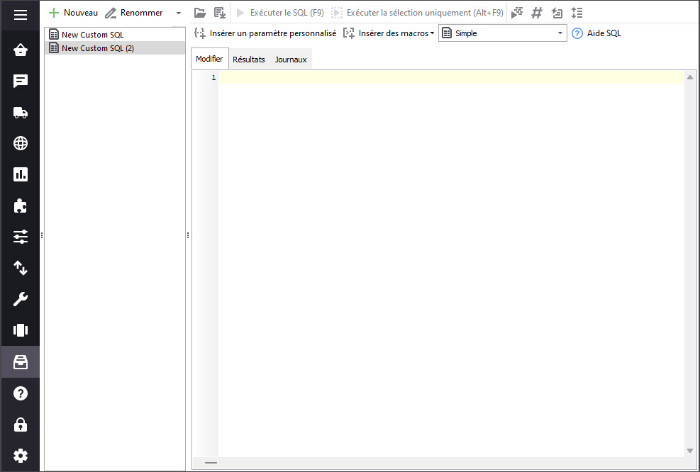 Custom SQL Section Query Editor in Store Manager
