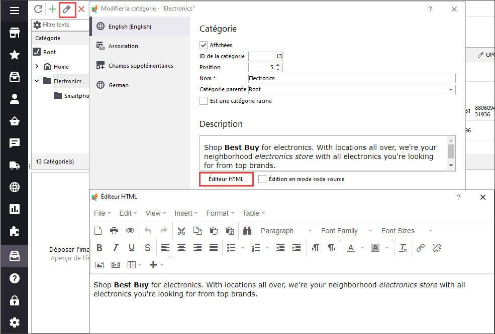 Edit PrestaShop Category Descriptions in HTML Editor