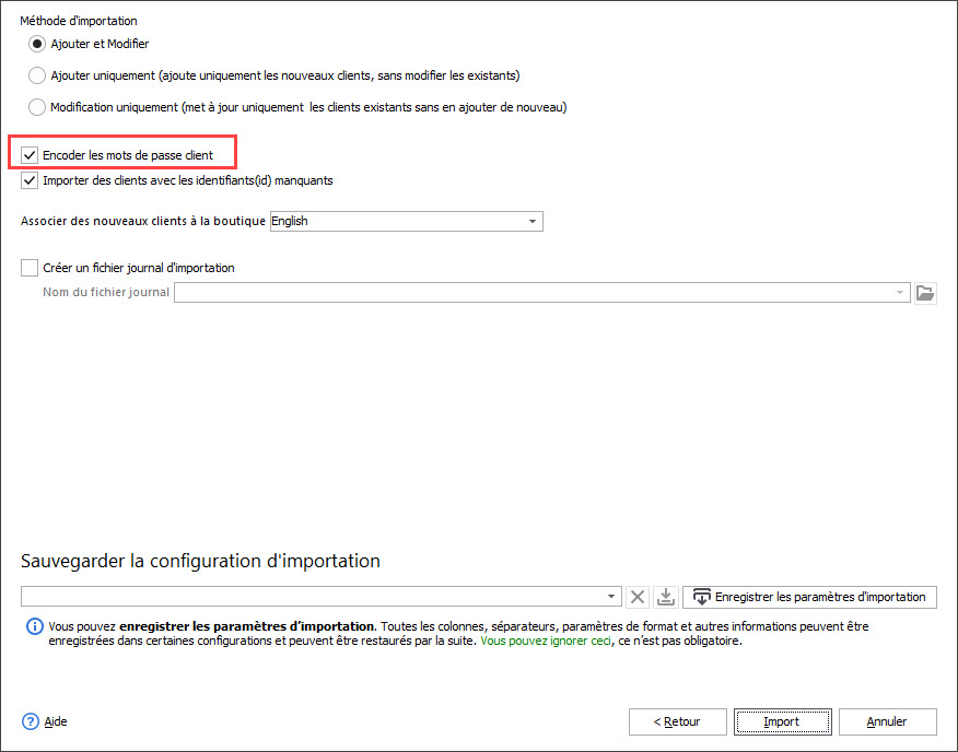 Encode Customer Passwords during Import