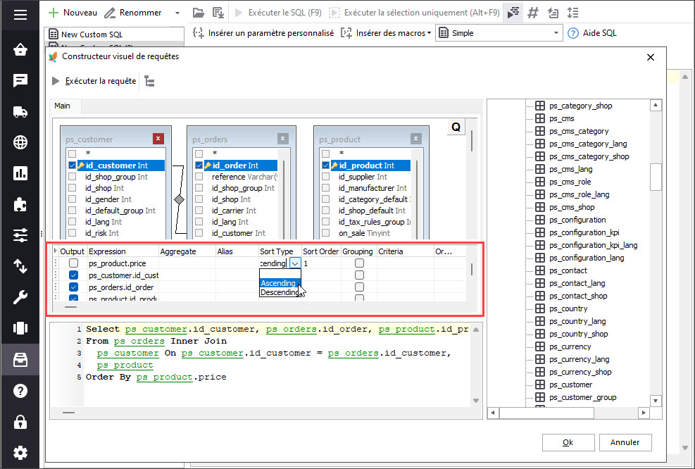 Manage PrestaShop Custom SQL in Store Manager