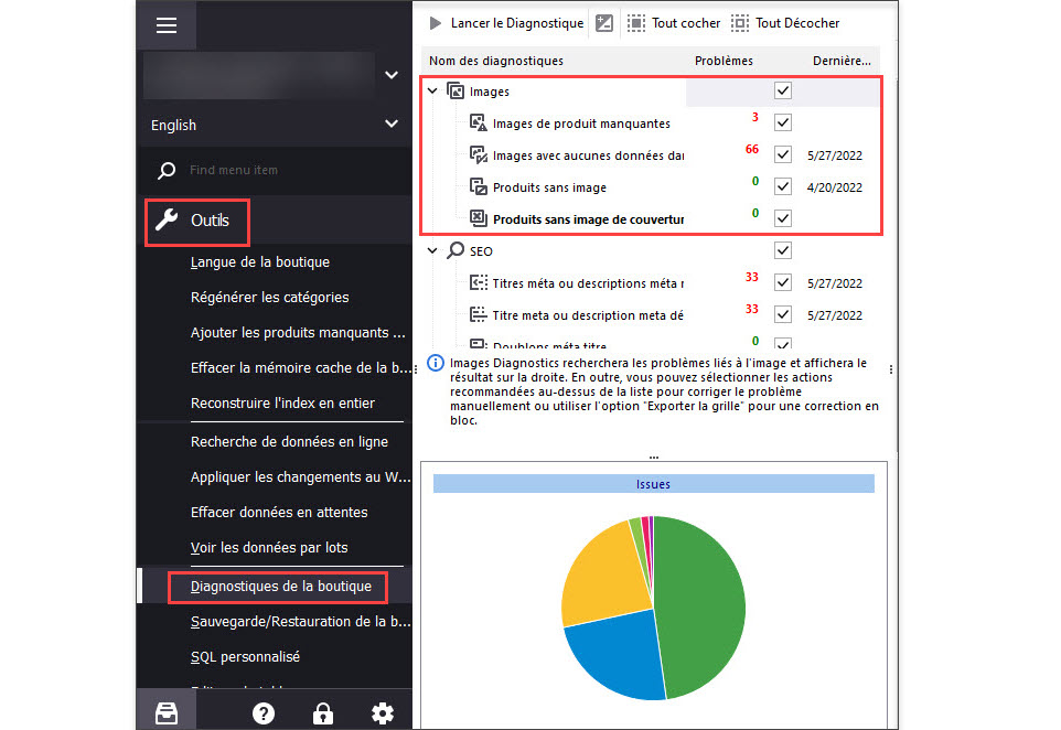 Missing images store diagnostics
