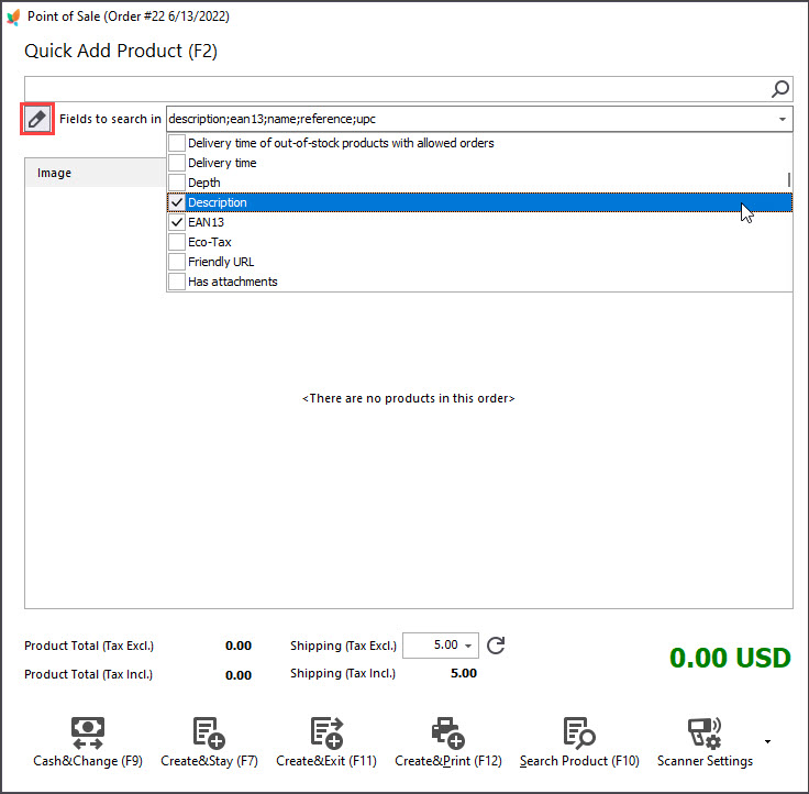 PrestaShop Point Of Sale Search Field with Store Manager