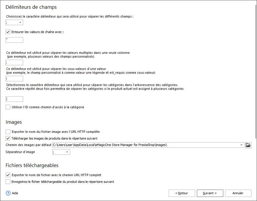 PrestaShop Product Export File Delimiters