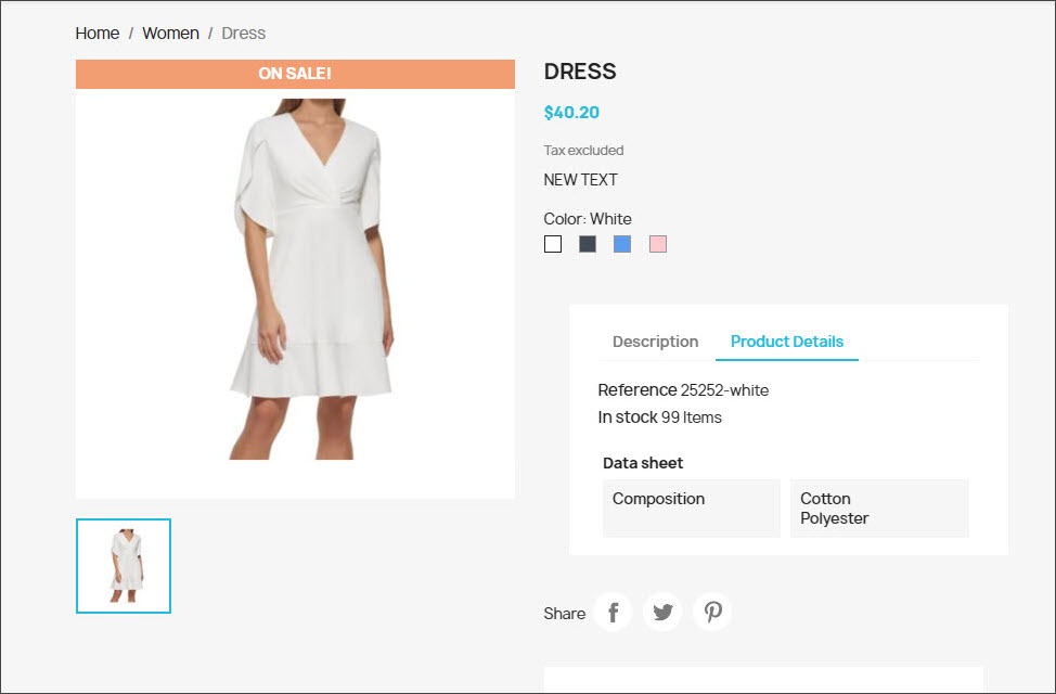 PrestaShop Product with Features at Frontend