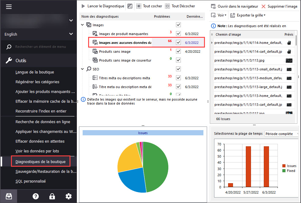 Prestashop Store Manager Diagnostics