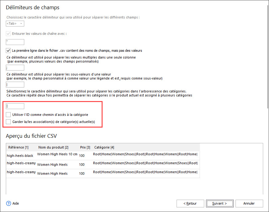 Select Fields Delimiters and Quote Chracter During Products Import