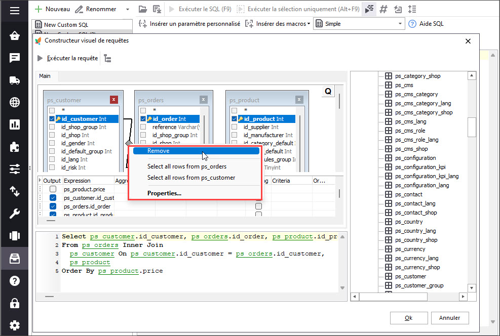 Select Properties for Specific Database Options