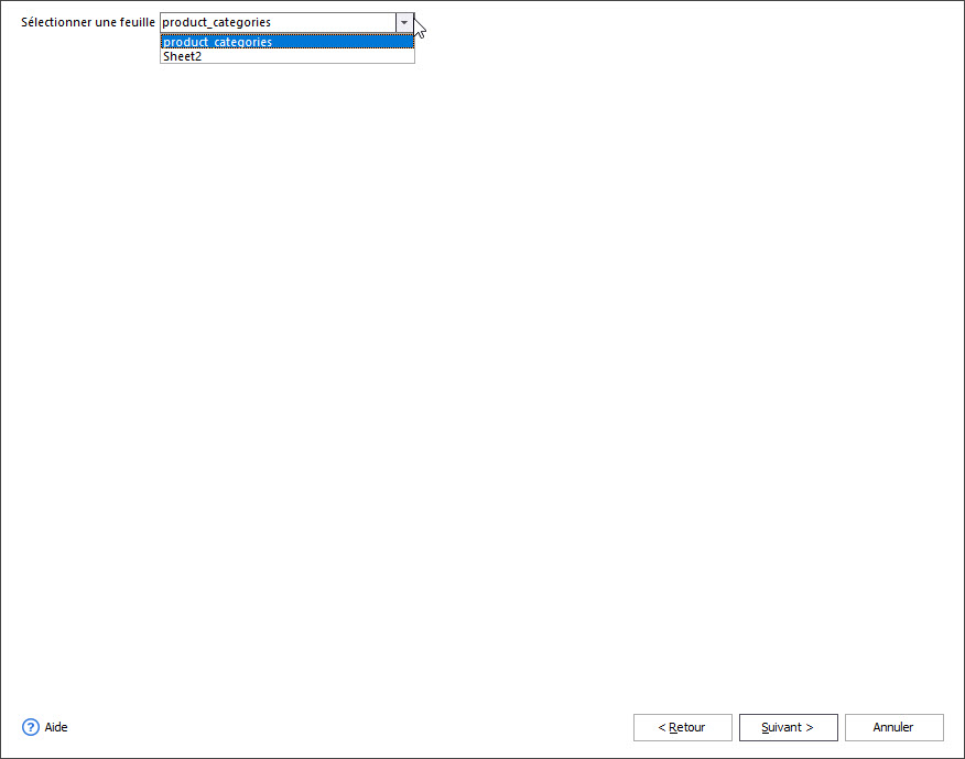 Select the Sheet for Import