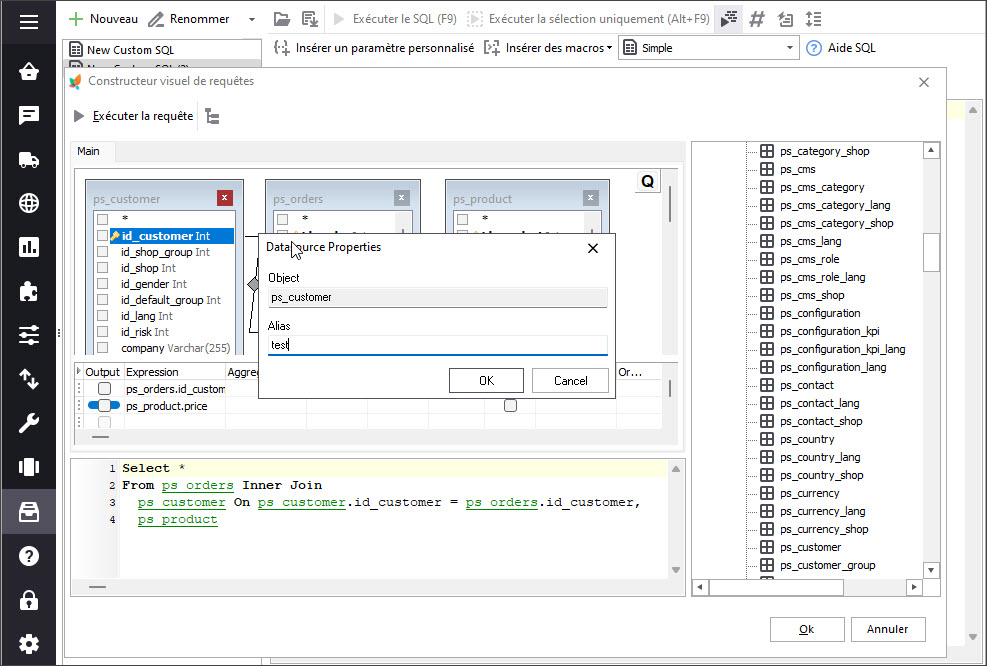 Specify Database Properties in PrestaShop Store Manager