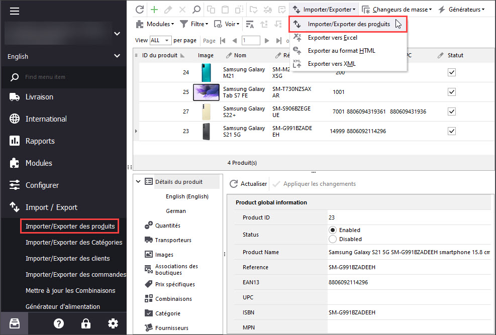 Start Import Export Wizard