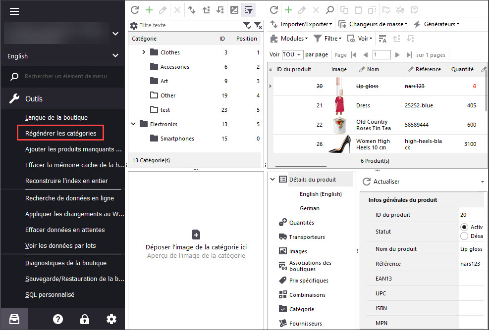 Store Manager Regenerate Categories
