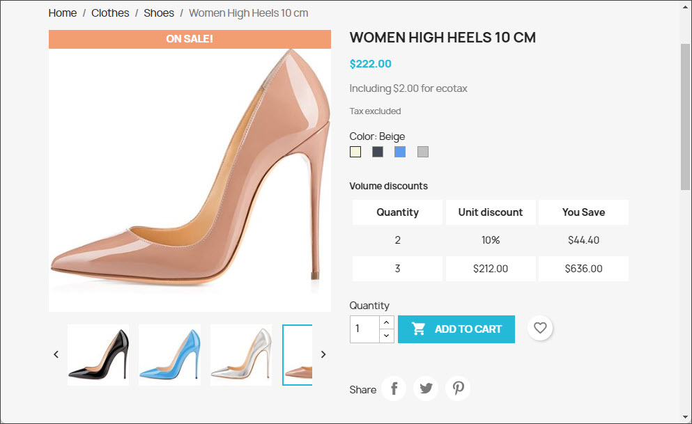 product images in a store front