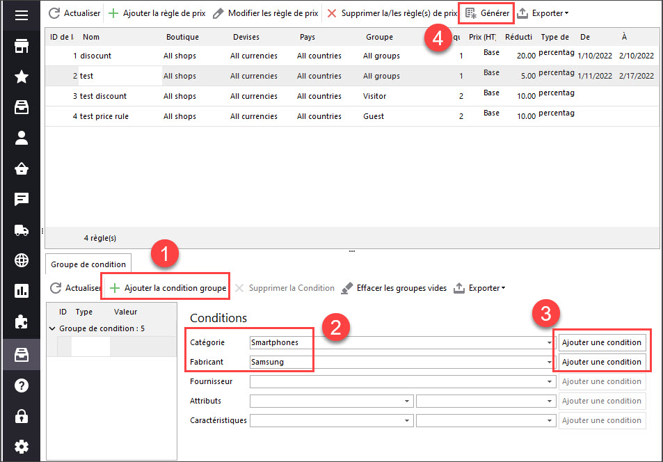 Add Conditions to PrestaShop Catalog Price Rules