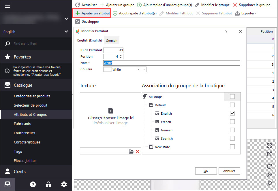 Add New PrestaShop Attribute Values in eMagicOne Store Manager