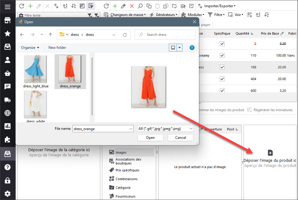 Add PrestaShop Image Using Grad and Drop Method
