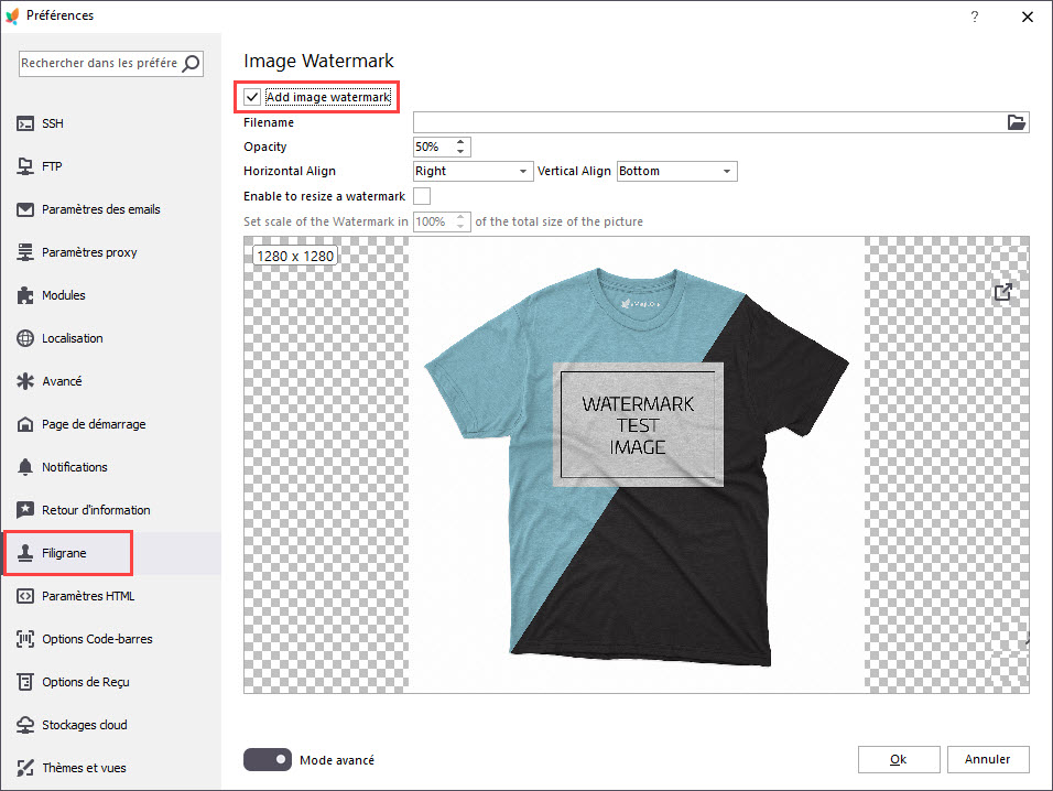 Add Watermark at Store Manager Preferences