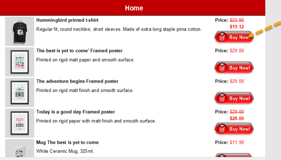 Buy Now Button In PrestaShop PDF Catalog Layout