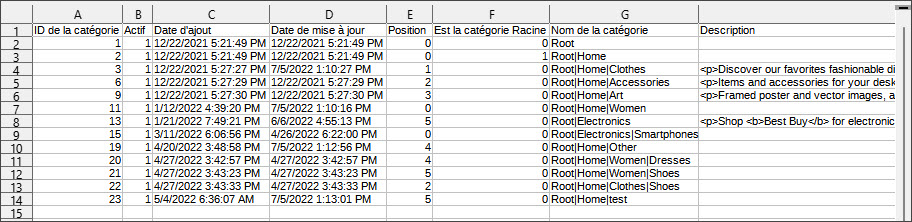 Category Import File Sample