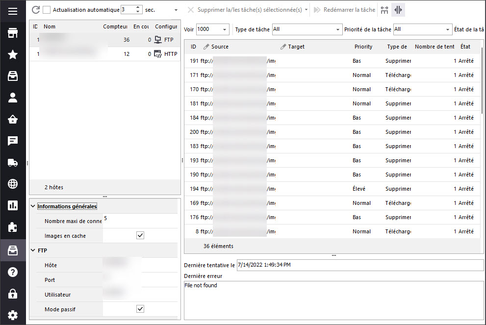 Check FTP Tasks Queue in Store Manager