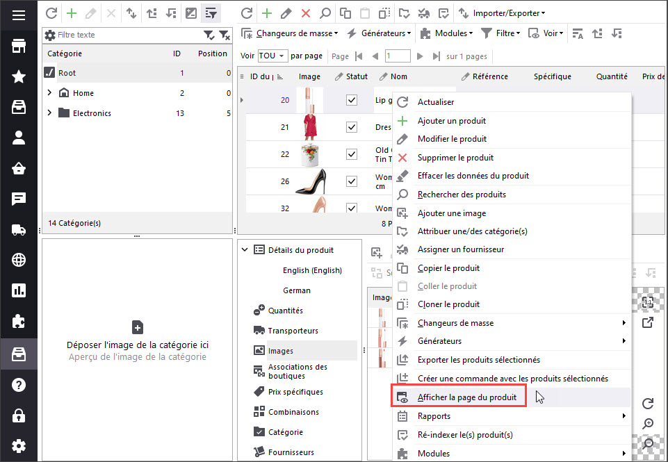 Check Imported Products in Store Manager and Frontend