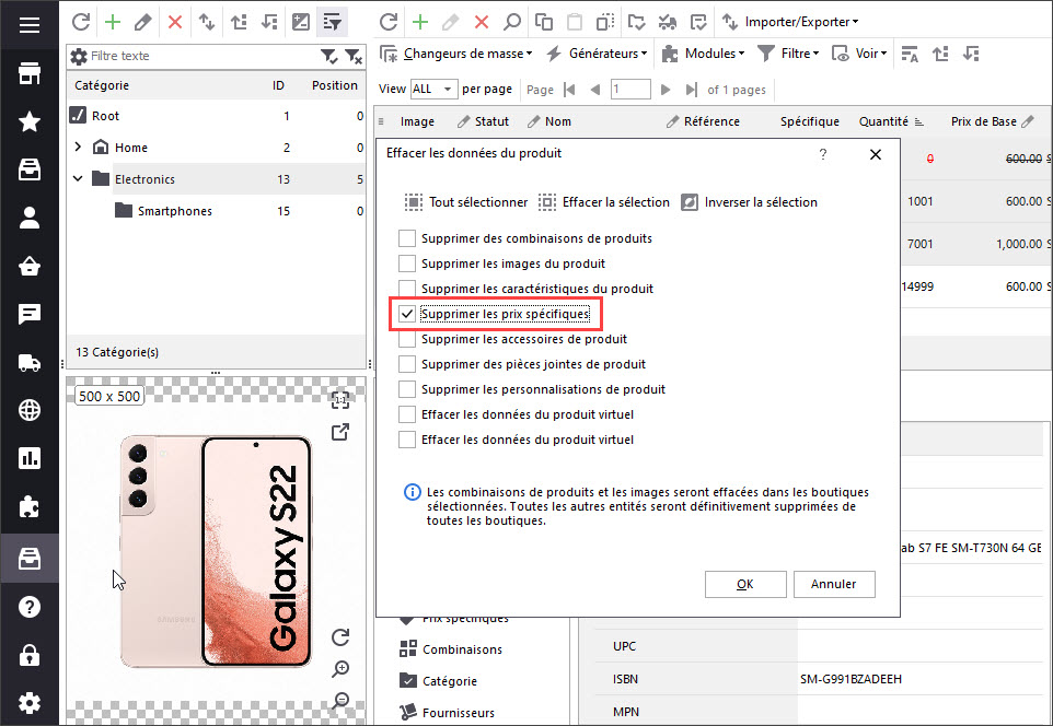 Delete Specific Prices for PrestaShop Products with Store Manager