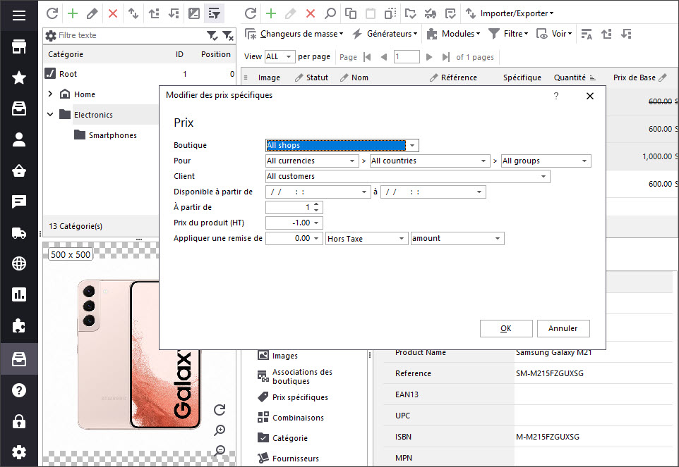 Edit Specific Prices For Selected PrestaShop Products