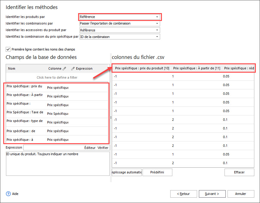 Field Mapping for Bulk PrestaShop Specific Prices Updates