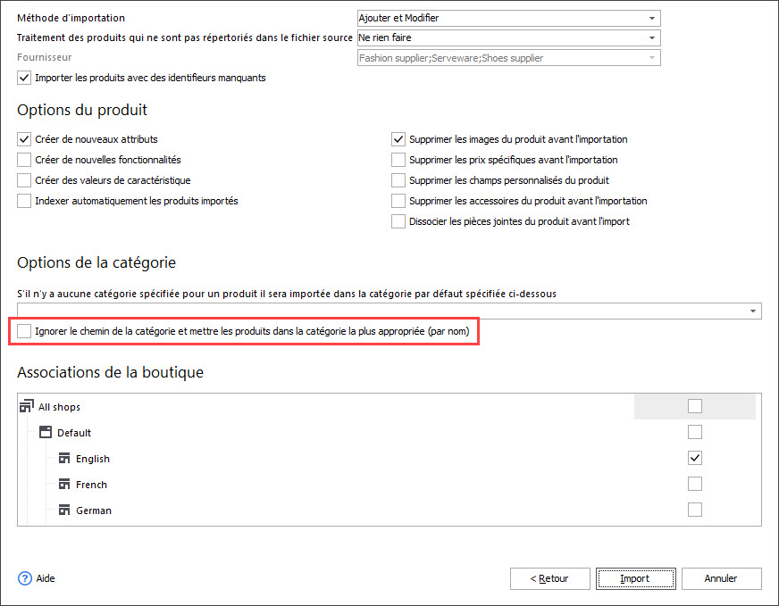 Ignore Category Path and Set Specific Category Option During Products Import
