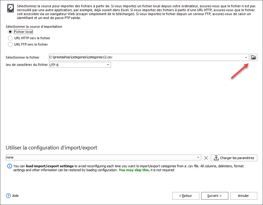 Import PrestaShop Categories from File