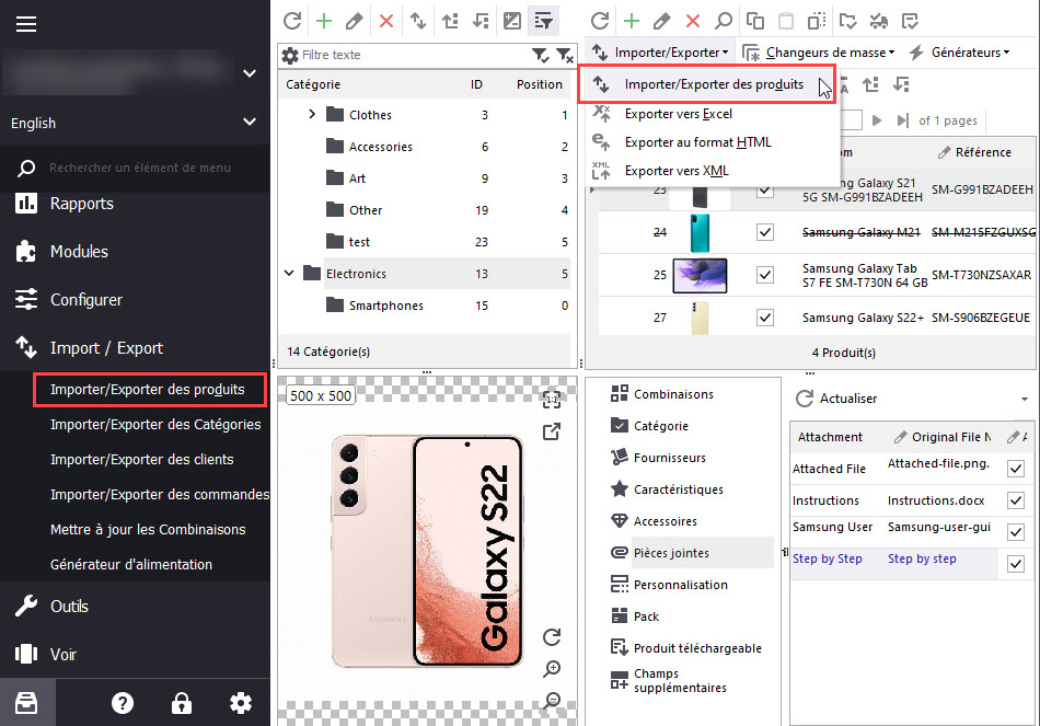 Launch Import Products Wizard in PrestaShop Store Manager