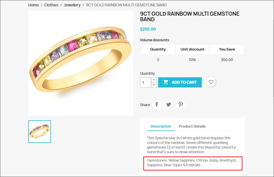 PrestaShop Sample Product Frontend