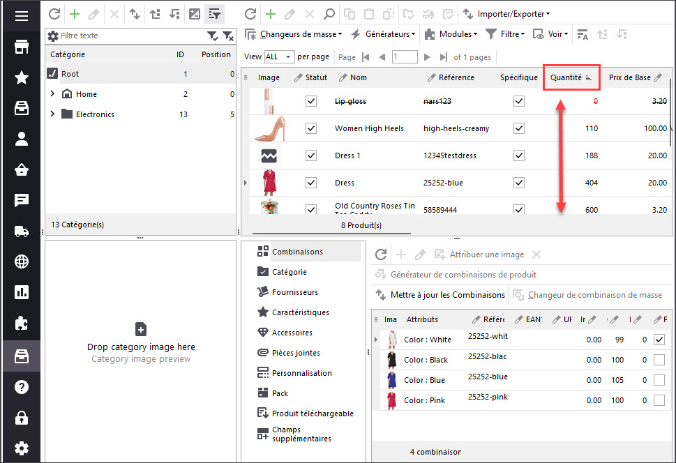 PrestaShop Sort in Descending Order