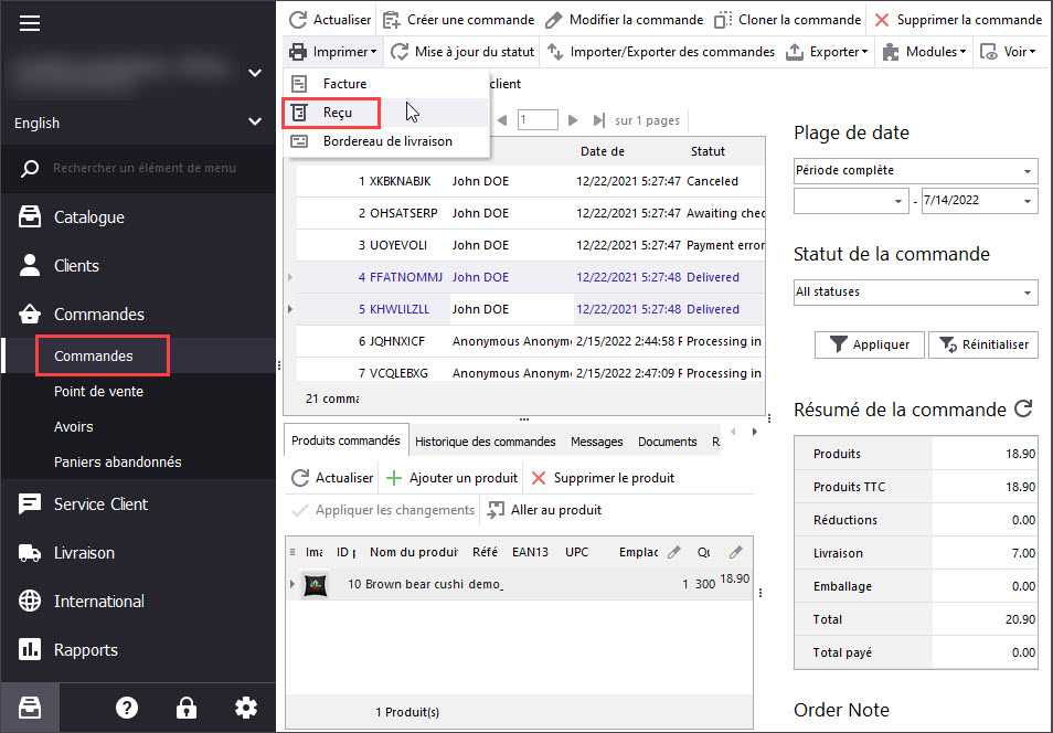 PrestaShop Till Print Orders In Bulk